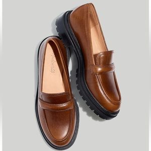Madewell Loafers: the bradley lugsole loafer in leather: size 8.5, color Stable